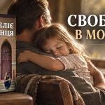 Батько тримає на руках доньку; поруч книга Бреннана Меннінга «Євангеліє обірванця» і напис «Свобода в молитві»
